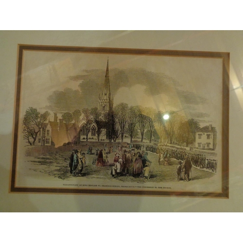 847 - A FRAMED PRINT OF THE TERCENTENARY OF EDWARD VI