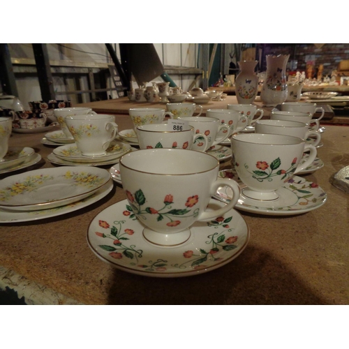 886 - AN ASSORTMENT OF DUCHESS 'LABURNUM' AND ROYAL STAFFORD TEA WARE