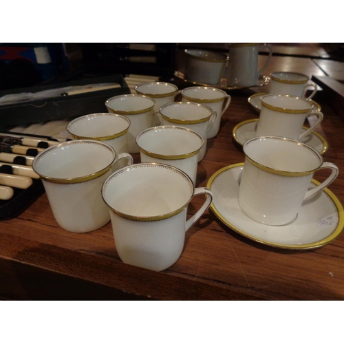 893 - AN ASSORTMENT OF BOXED FLATWARE AND A PART STAFFORDSHIRE TEA SET