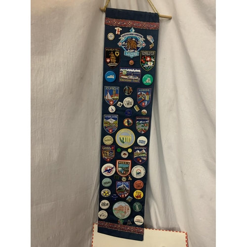 371 - A LARGE COLLECTION OF SEW ON BADGES DISPLAY STRIPS