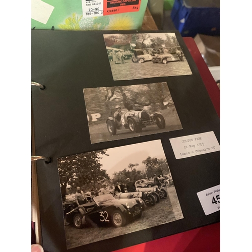 458 - A LARGE COLLECTION OF VINTAGE BLACK AND WHITE PHOTOGRAPHS OF MOTORSPORT AND FURTHER BOOKS ON VINTAGE... 