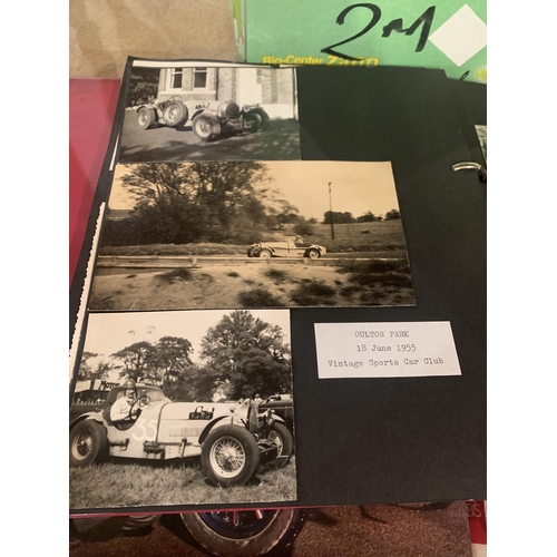 458 - A LARGE COLLECTION OF VINTAGE BLACK AND WHITE PHOTOGRAPHS OF MOTORSPORT AND FURTHER BOOKS ON VINTAGE... 