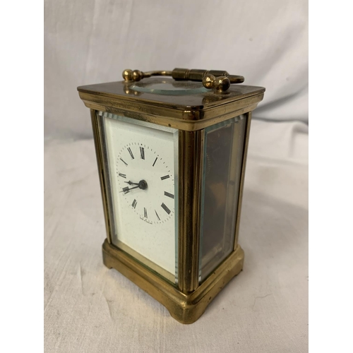 62 - A VINTAGE HENLEY FIVE GLASS BRASS CARRIAGE CLOCK