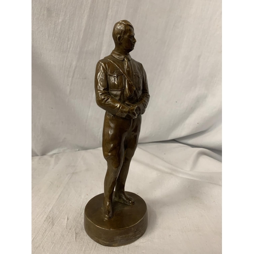 63 - A BRONZE FIGURE IN THE FORM OF ADOLF HITLER H: 27CM