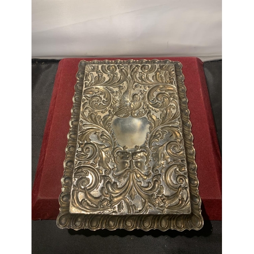 785 - A SILVER-PLATED ORNATE TRAY GROSS WEIGHT 211g