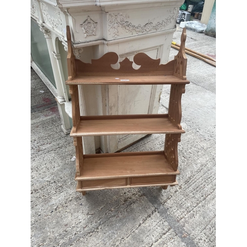 2536 - 19TH CENTURY STYLE WALL SHELVES WITH TWO DRAWERS 21