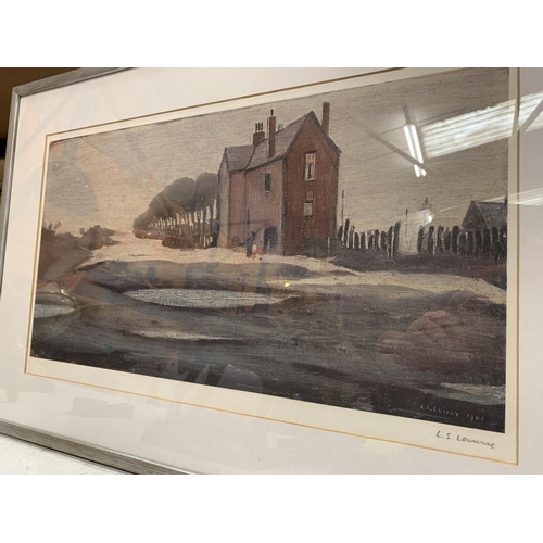 25 - A LAURENCE STEPHEN LOWRY R.A (1887-1976) 'THE LONELY HOUSE' SIGNED IN PENCIL WITH MAGNUS PRINTS BLIN... 