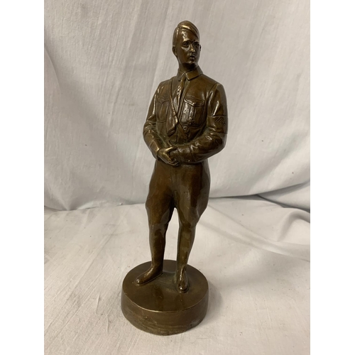 63 - A BRONZE FIGURE IN THE FORM OF ADOLF HITLER H: 27CM