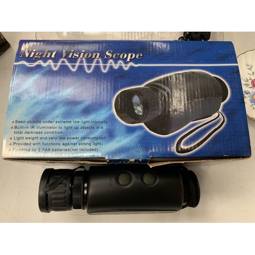 191 - AN AS NEW AND BOXED NV 2000 MONOCULAR NIGHT VISION SCOPE WITH CARRYING CASE