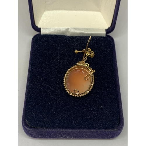 521 - A 9 CARAT GOLD CAMEO BROOCH