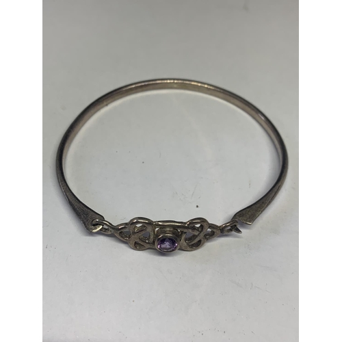 531 - TWO SILVER BANGLES WITH PRESENTATION BOX