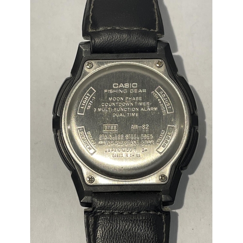 608 - A CASIO FISHING GEAR ILLUMINATOR WRIST WATCH IN WORKING ORDER