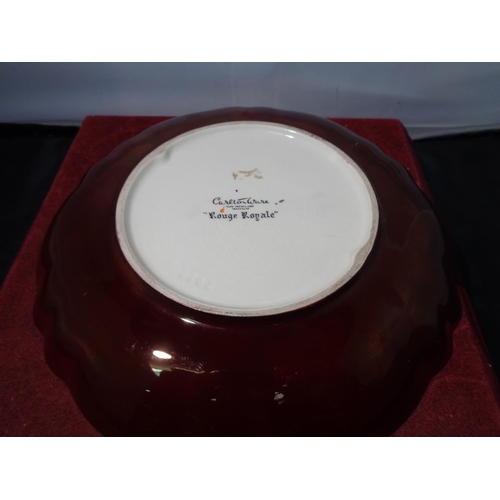 737 - A CARLTON WARE ROUGE ROYALE FLUTED DISH