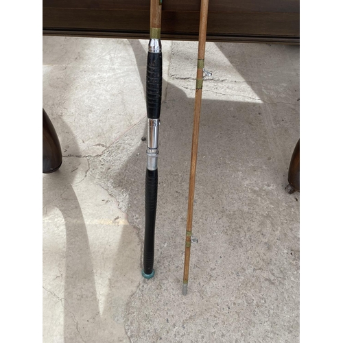 1534 - A VINTAGE 8' SPLIT CANE FISHING ROD BY AITKEN FERMAFLEX OF LONDON