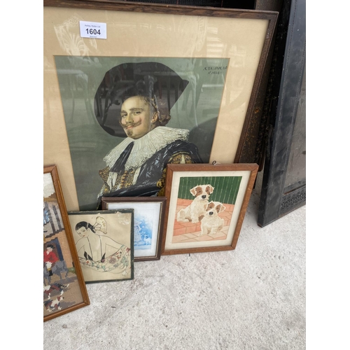 1604 - A QUANTITY OF FRAMED PRINTS AND PICTURES