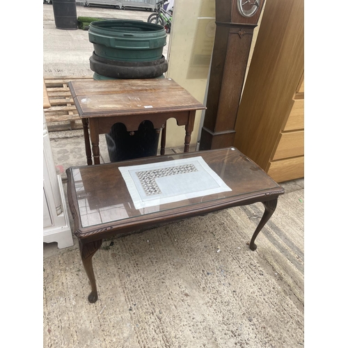 2500 - AN OAK OCCASIONAL TABLE AND COFFEE TABLE