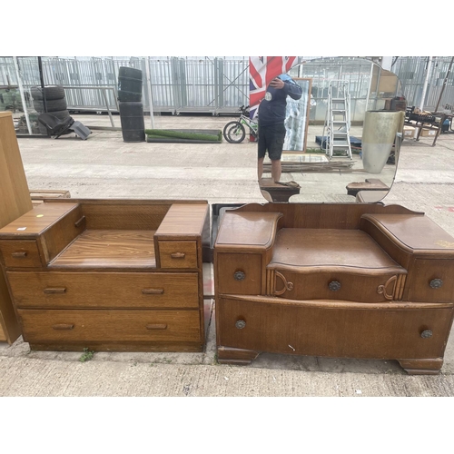 2503 - A MID 20TH CENTURY OAK DRESSING TABLE (LACKING MIRROR)