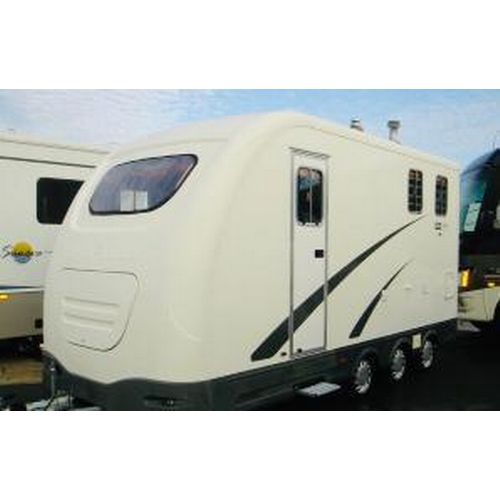 126 - AN EQUINOX TRIPLE AXLE PROFESSIONAL CONVERSION TO A GLAMPING TRAILER WITH SPACE FOR A HARLEY DAVIDSO... 