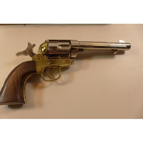 302 - A CASED REPLICA, NON FIRING COLT ARMY 45 CALIBRE REVOLVER, 14CM BARREL