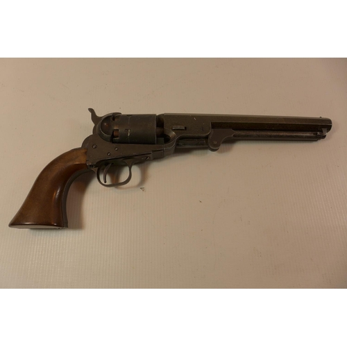 306 - A REPLICA NON FIRING NAVY COLT REVOLVER WITH 19CM BARREL