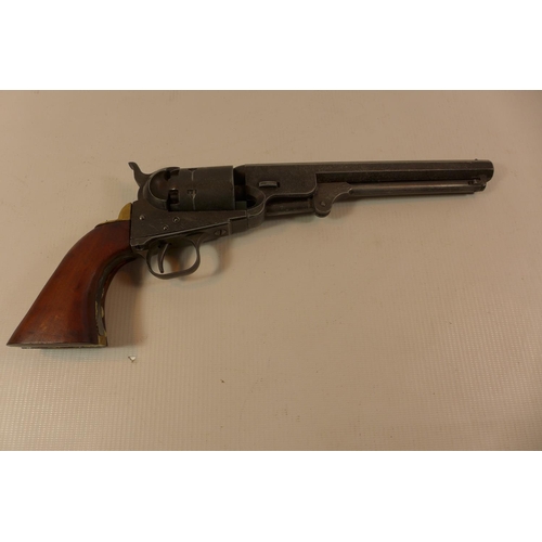 307 - A REPLICA NON FIRING NAVY COLT REVOLVER WITH 19CM BARREL