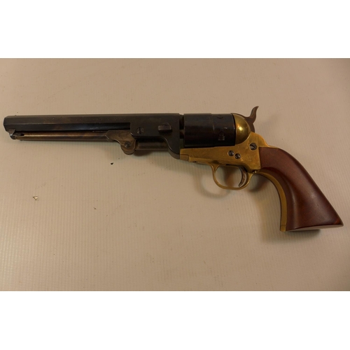 312 - A DEACTIVATED PIETTA 9MM NAVY COLT REVOLVER 18.5CM BARREL TOGETHER WITH AN EU DEACTIVATION CERTIFICA... 