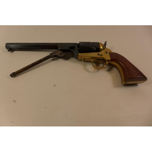 312 - A DEACTIVATED PIETTA 9MM NAVY COLT REVOLVER 18.5CM BARREL TOGETHER WITH AN EU DEACTIVATION CERTIFICA... 