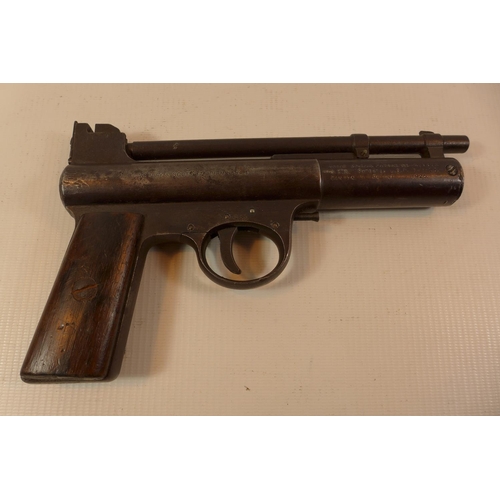 320 - A WEBLEY AND SCOTT MARK I, 177 CALIBRE AIR PISTOL,  WITH AN 18CM BARREL LACKING SAFETY.SERIAL NUMBER... 