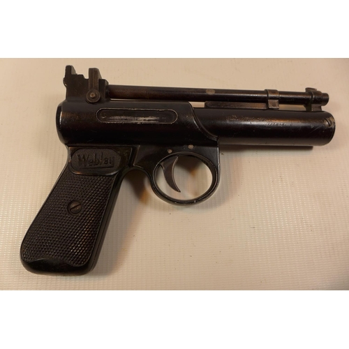 321 - A WEBLEY 177 CALIBRE AIR PISTOL WITH A 15CM BARREL SERIAL NUMBER 198