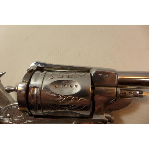 A MONTENEGRAM RAST GASSER OBSOLETE CALIBRE BELGIUM MADE SIX SHOT REVOLVER  WITH A 13CM BARREL MARKED