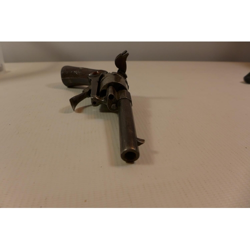 349 - A SIX SHOT PIN FIRE REVOLVER WITH 8.5CM BARREL, A/F