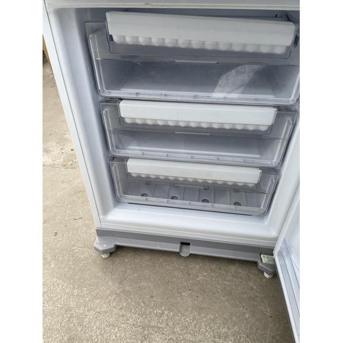 2538 - A WHITE HOTPOINT FRIDGE FREEZER, PAT TEST, FUNCTION TEST AND SANITIZED BUT NO WARRANTY GIVEN