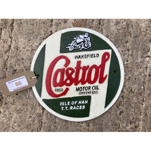 86 - CASTROL WAKEFIELD CAST IRON SIGN  NO VAT