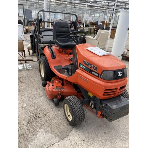 217 - KUBOTA G21 DIESEL RIDE ON MOWER WITH POWER STEERING