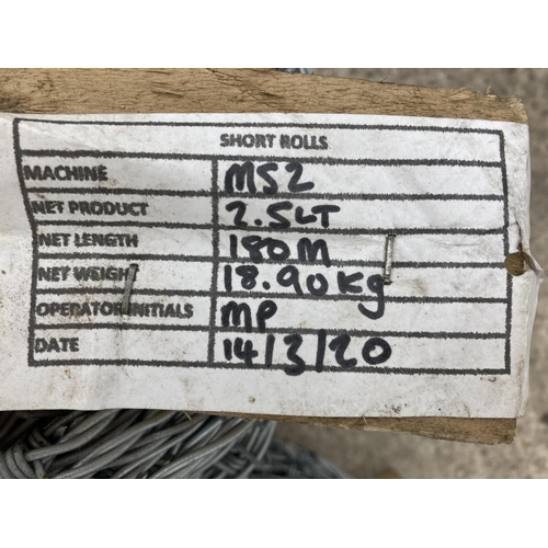 253 - THREE ROLLS OF BARBWIRE (APROX 500M) +VAT