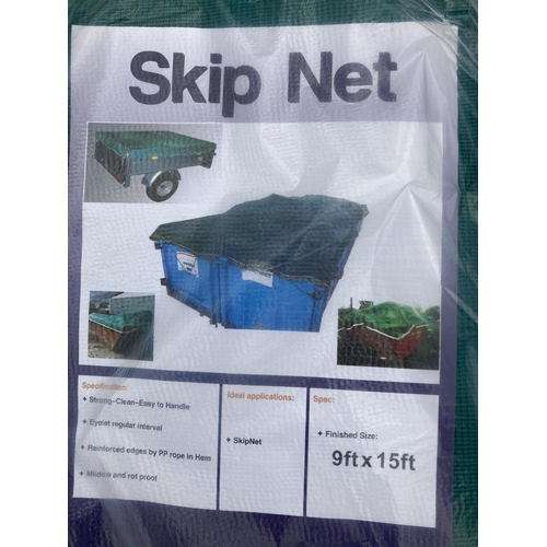 285 - A PAIR OF 9FTX15FT SKIP NETS +VAT