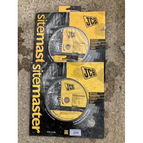 298 - TWO JCB SITEMASTER DIAMOND BLADE CUTTING DISCS +VAT