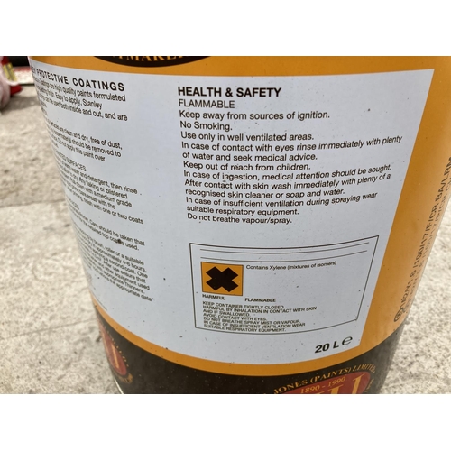 305 - A 20L DRUM STANLEY PROTECTIVE GREY GLOSS PAINT +VAT