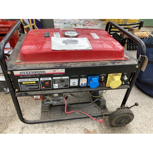 312 - A D&J POWER & CO FUEL GENERATOR 230/115V WITH OPERATION MANUAL NO VAT