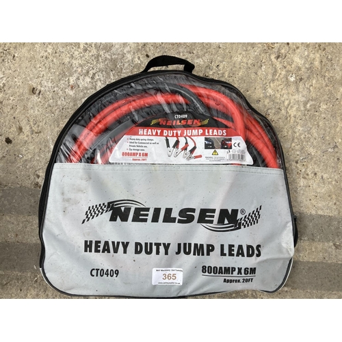 365 - A PAIR OF NEILSEN HEAVY DUTY 800AMPX6M JUMP LEADS +VAT