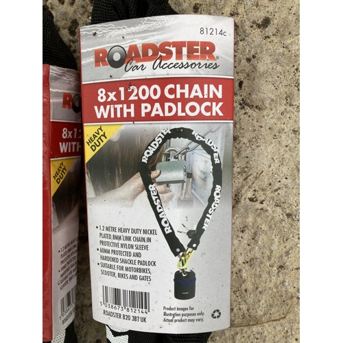 372 - A PAIR OF ROADSTER CHAINS WITH LOCKS AND KEYS +VAT