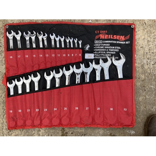 382 - A NEILSEN 25 PIECE COMBINATION SPANNER SET +VAT