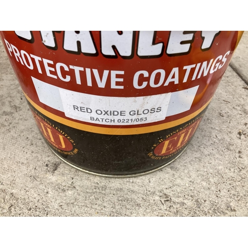 384 - A 20L DRUM OF STANLEY PROTECTIVE COATING RED OXIDE GLOSS PAINT +VAT