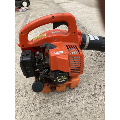 416 - TANAKA THB 2510 PRO FORCE PETROL LEAF BLOWER WITH INSTRUCTION MANUAL NO VAT