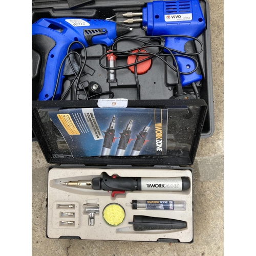 9 - AN ASSORTMENT OF TOOLS TO INCLUDE A WORKMATE RECIPROCATING SAW, SPANNER AND SOCKET SETS AND T HANDLE... 