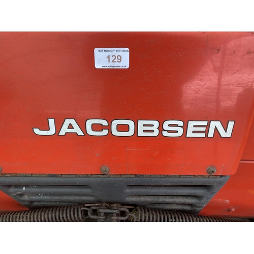 129 - JACOBSEN TRI KING TRIPLE GANG REEL MOWER IN GOOD WORKING CONDITION NO VAT