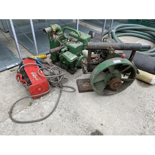 446 - 3 ITEMS -WINCH-3HP ENGINE -ANOTHER ENGINE +VAT