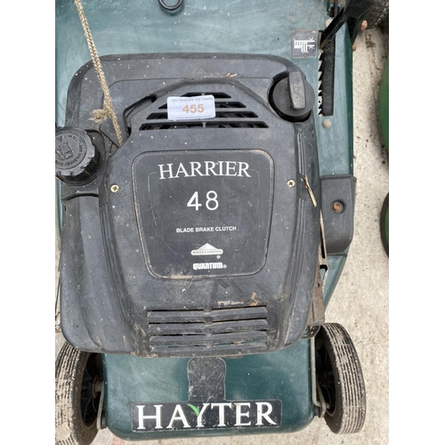 455 - HAYTER HARRIER 48 MOWER NO VAT