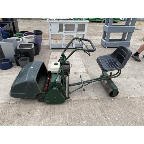 107 - ATCO ROYAL RIDE ON MOWER -WORKING ORDER-WITH MANUAL -PULL START- NO VAT