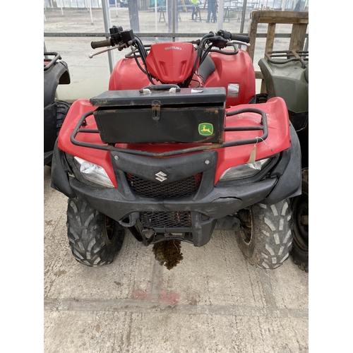 109 - A 2014 SUZUKI KING QUAD, 500 CC WITH POWER STEERING  - SEE VIDEO OF VEHICLE STARTING AND RUNNING AT ... 